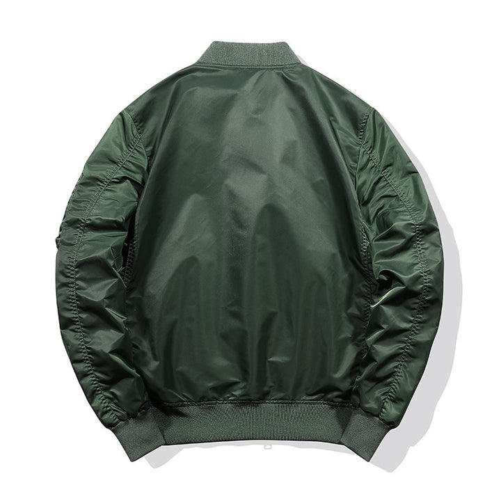 Men's pilot bomber jacket made of technical nylon with contrasting inner lining, sleeve pocket and ribbed cuffs Mune Fashion