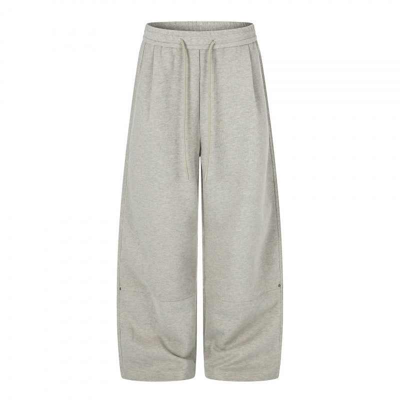 Women's Wide Culotte Sweatpants with High Waist, Drawstring and Cropped Length Mune Fashion