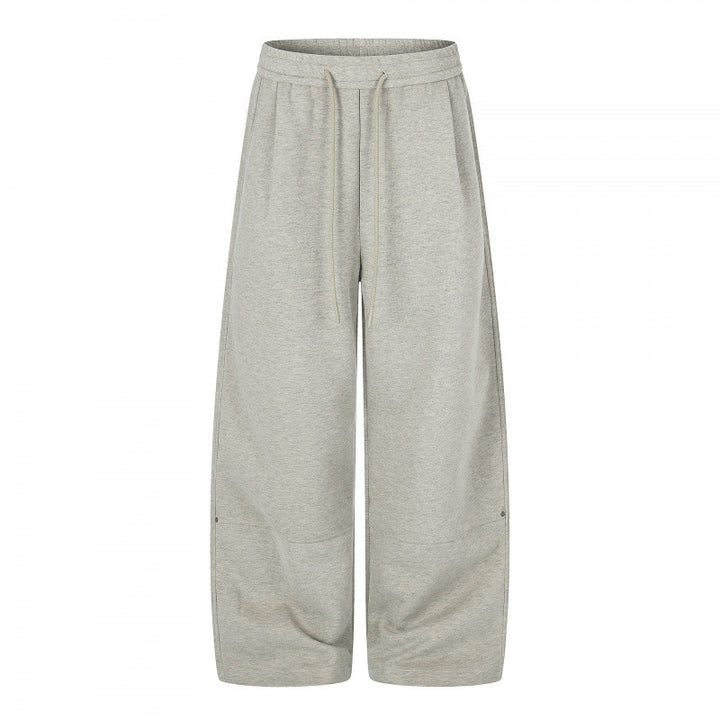 Women's Wide Culotte Sweatpants with High Waist, Drawstring and Cropped Length Mune Fashion
