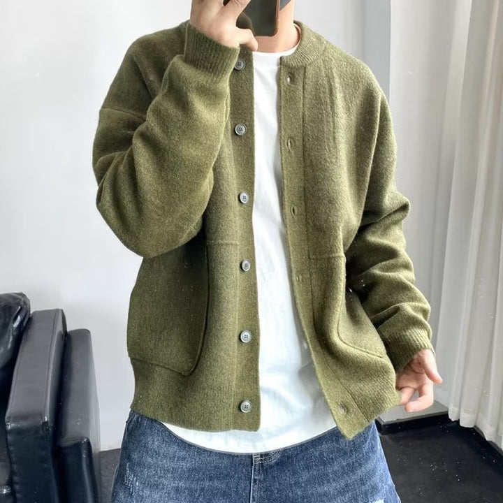 Men's Classic Cardigan Made of High-Quality Wool Mune Fashion