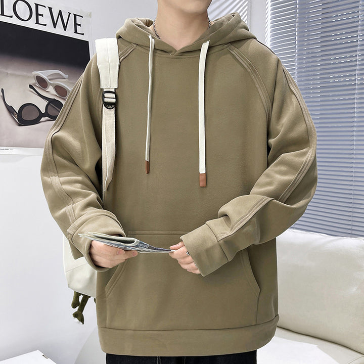 Men's Oversize Hoodie with Kangaroo Pocket Raglan Sleeves and Extra Long Cords Mune Fashion