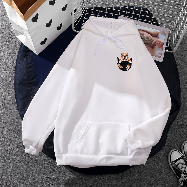 Unisex hoodie with bulldog pocket patch, oversized cut and brushed fleece inner side Mune Fashion