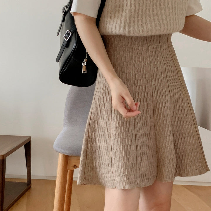 Ladies Knitted Midi Dress with Textured Design Mune Fashion
