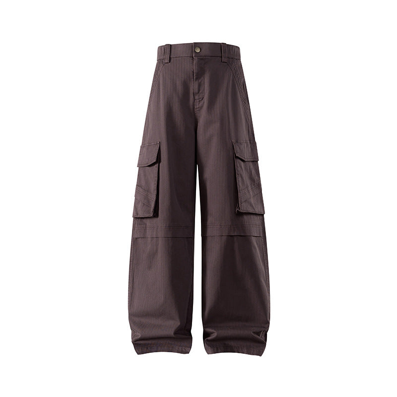 Damen weite Cargo-Hose mit hoher Taille und Multifunktions-Taschen Mune Fashion