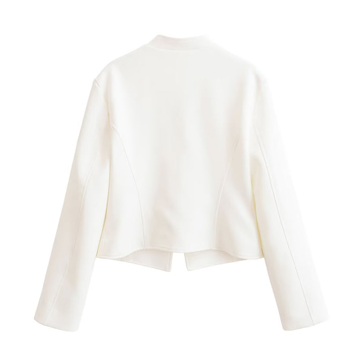 Ladies short jacket in officer style with decorative cord and stand-up collar Mune Fashion
