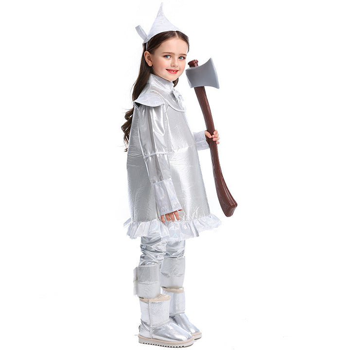 Girl costume as Silver Lumberjack with detailed accessories Mune Fashion