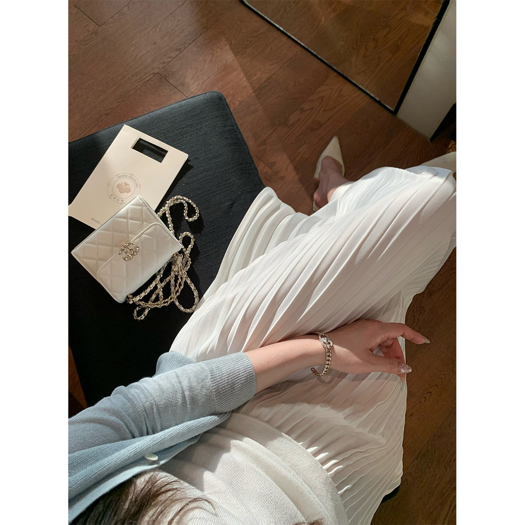 Ladies Pleated Midi Skirt Mune Fashion