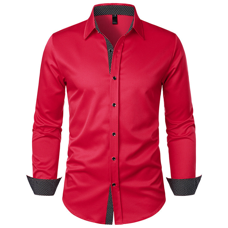 Men's tailored business shirt with contrasting trim at collar stand and cuffs Mune Fashion