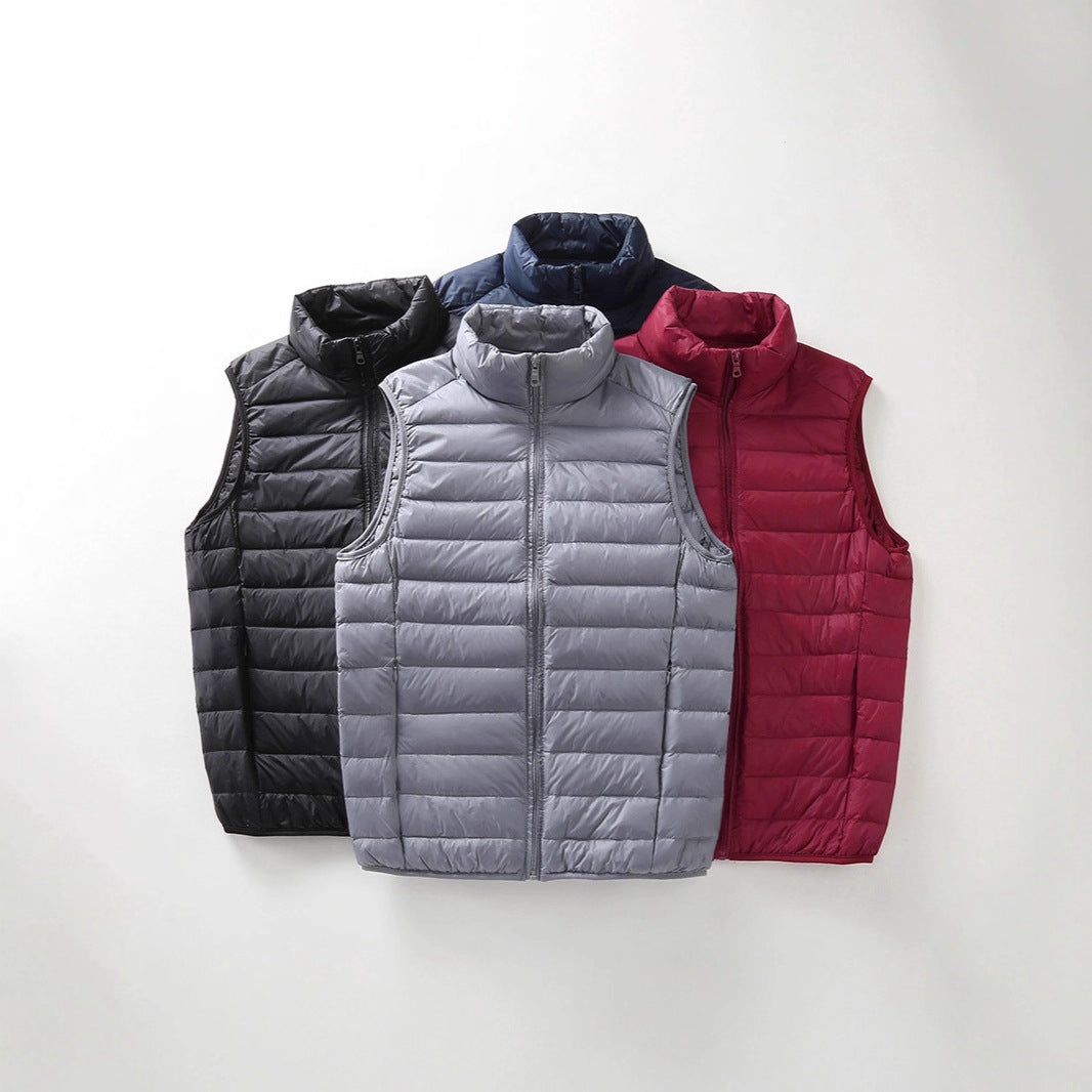 Unisex Lightweight Quilted Vest with Stand-Up Collar and Zipper Mune Fashion