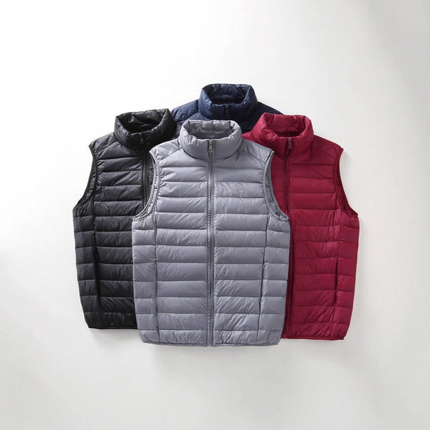 Unisex Lightweight Quilted Vest with Stand-Up Collar and Zipper Mune Fashion