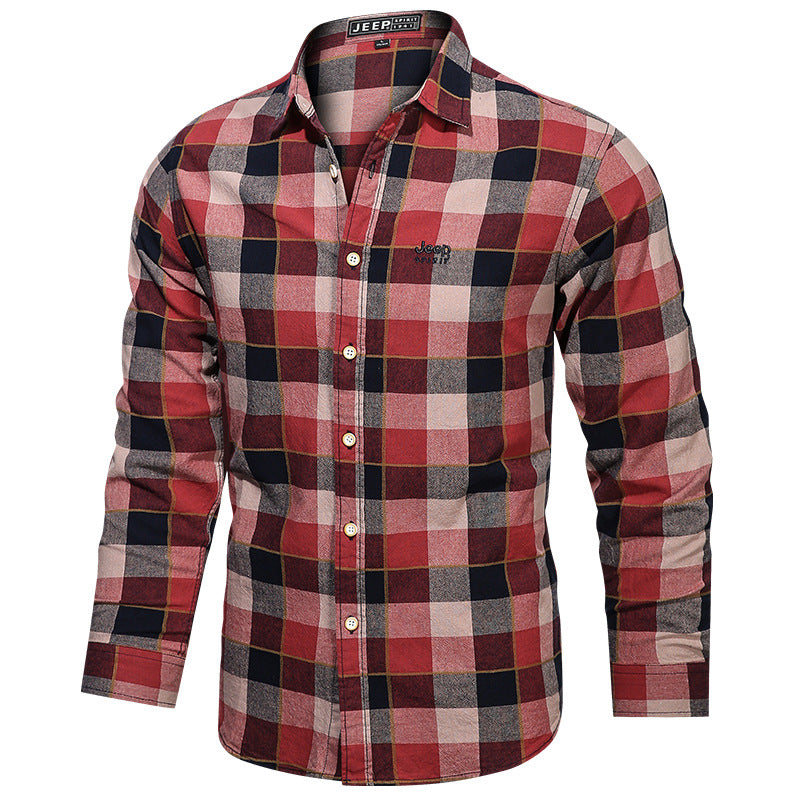 Men's tailored checked pattern flannel shirt with chest pocket and soft cotton blend Mune Fashion