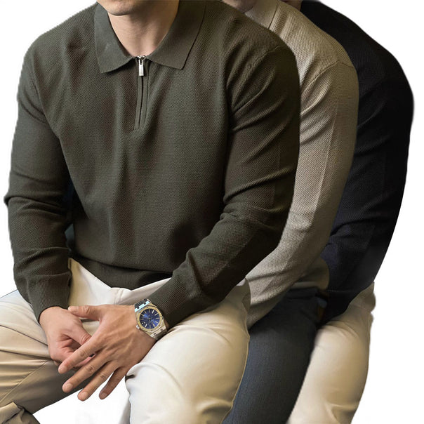 Men's Stylish Knit Sweater with Half-Zip Mune Fashion