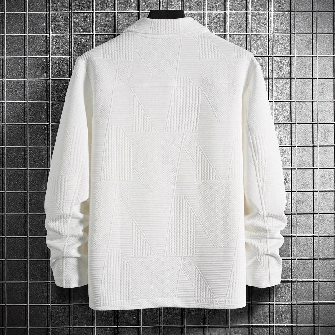 Men's structured shirt jacket in patchwork relief with shirt collar Mune Fashion