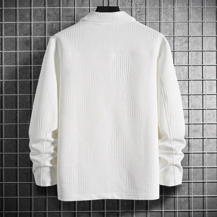 Men's structured shirt jacket in patchwork relief with shirt collar Mune Fashion