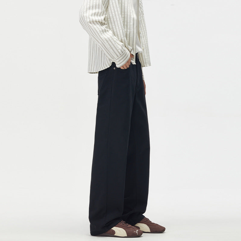 Men's Loose-Fitting Chino Pants Made of Cotton Twill with Low Crotch Mune Fashion
