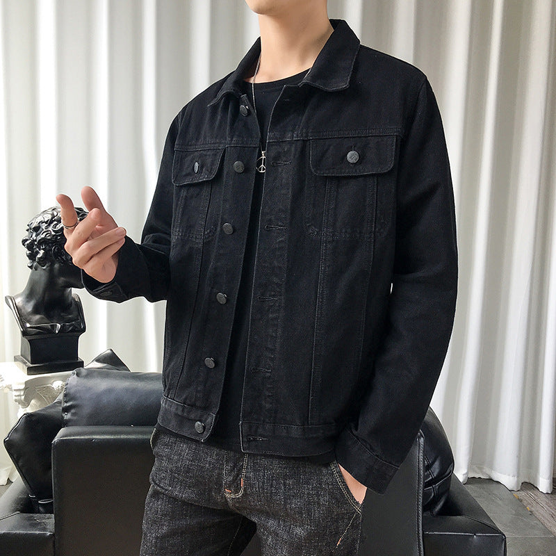 Men's Slim-Fit Denim Trucker Jacket in Overshirt Cut with Chest Flaps Mune Fashion