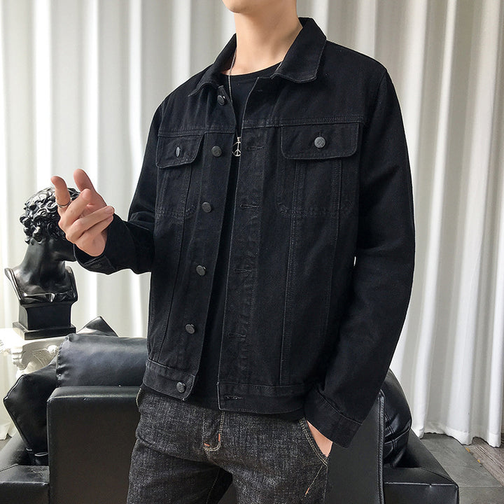 Men's Slim-Fit Denim Trucker Jacket in Overshirt Cut with Chest Flaps Mune Fashion