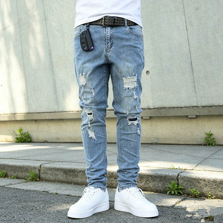 Men's Slim Fit Ripped Jeans Mune Fashion