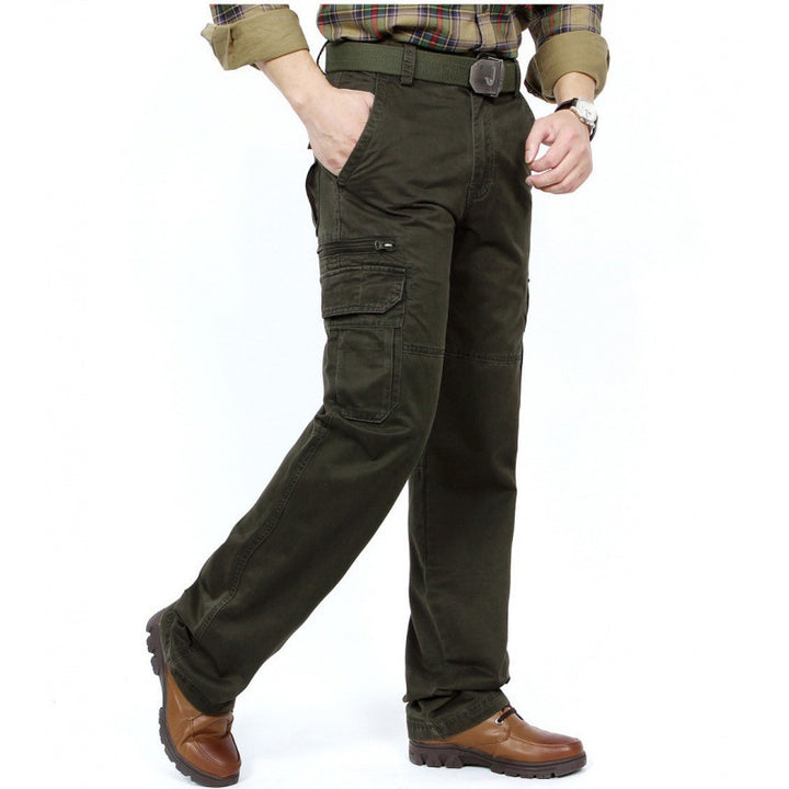 Men's Robust Elastic Canvas Cargo Pants with Reinforced Knee Areas and Multi-Pockets Mune Fashion