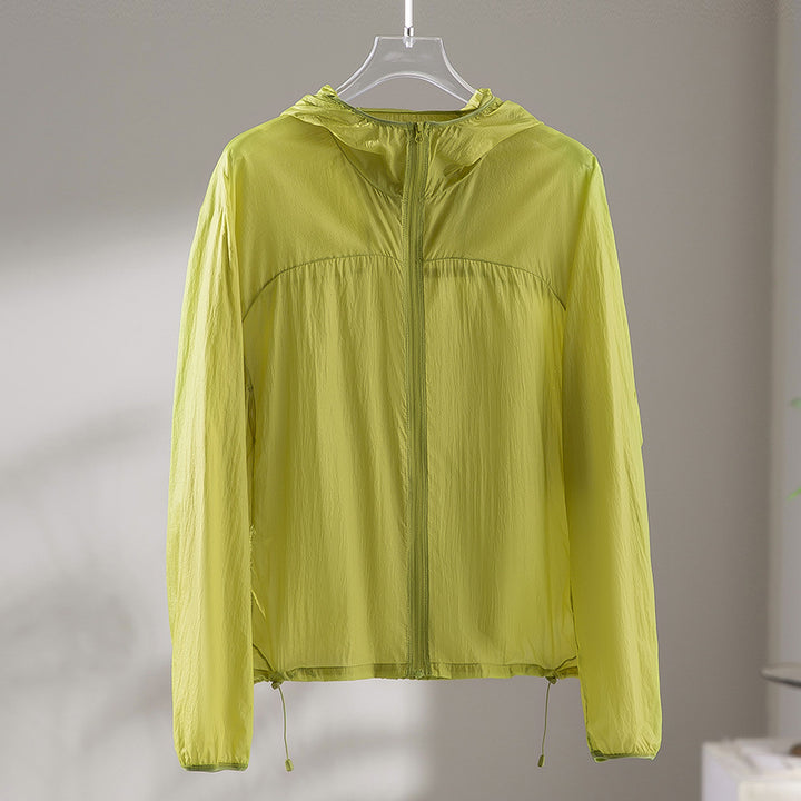 Women's Feather-Light Hooded Jacket Made of Microfibers with Drawstring Mune Fashion