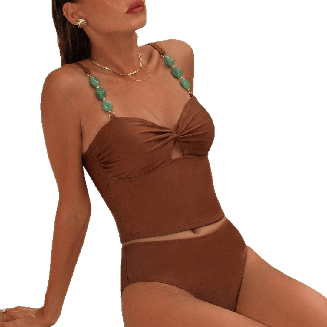 Women Crop-Top Bikini with decorative strap details Mune Fashion
