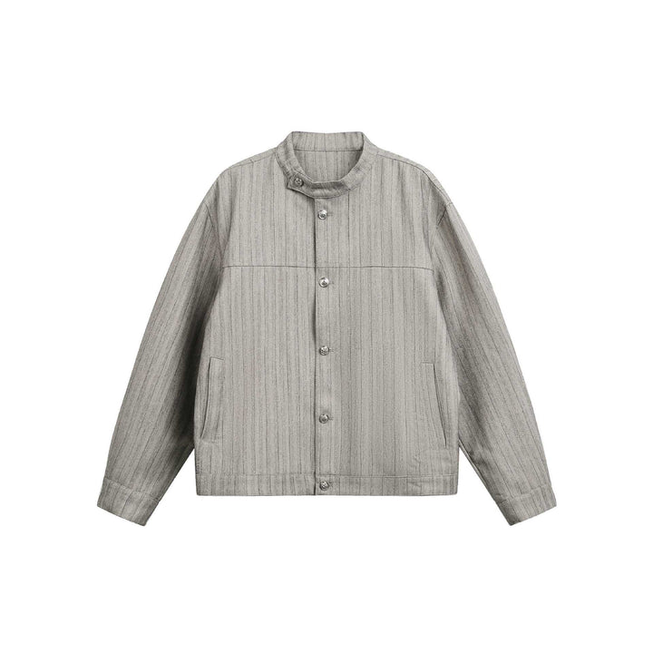 Unisex Oversized Blouson in Workwear Style with Stand-up Collar and Button Placket Mune Fashion
