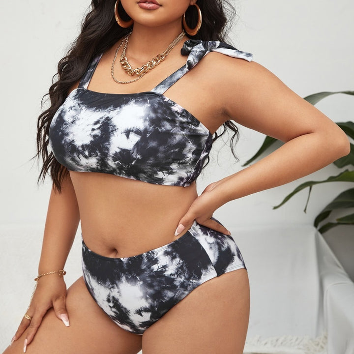 Women's High-Waisted Bikini Set with Playful Top and Elegant Strap Design Mune Fashion
