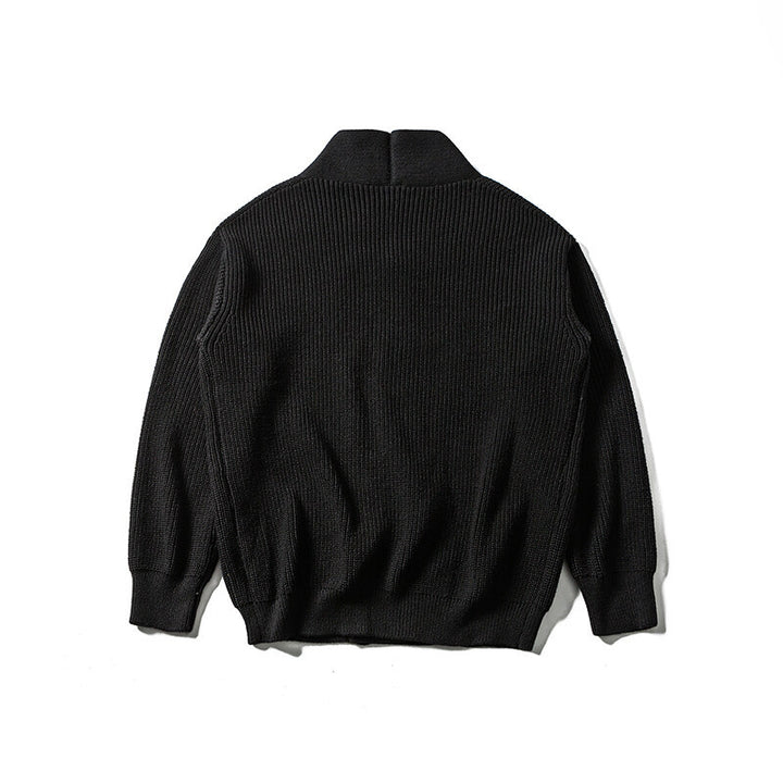 Men's knit cardigan with shawl collar and asymmetrical button placket Mune Fashion