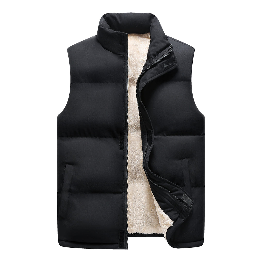 Women’s Padded Sleeveless Thermal Vest with Sherpa Lining and High Stand-Up Collar Mune Fashion