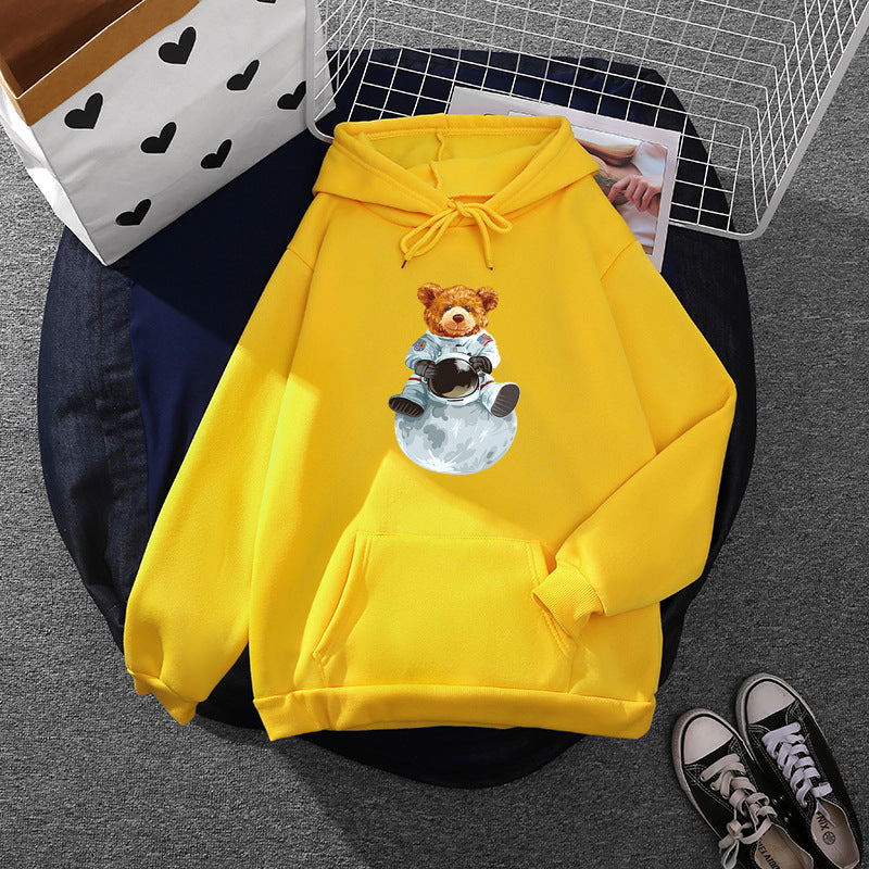 Women’s soft oversized hoodie with kawaii mushroom frog print, kangaroo pocket, and ribbed cuffs Mune Fashion