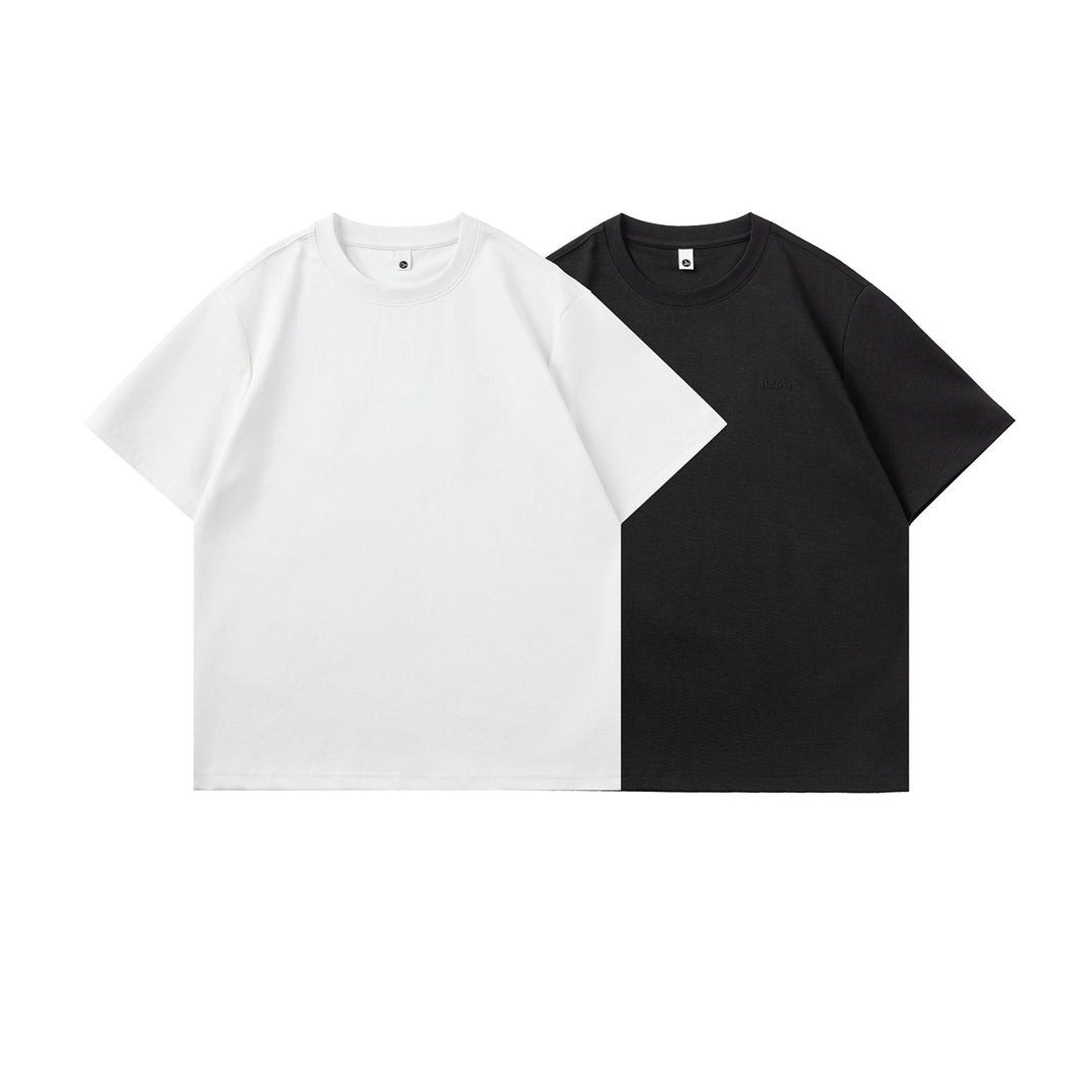 Unisex Oversized Cotton T-Shirt with Round Neck and Extended Hem Drune