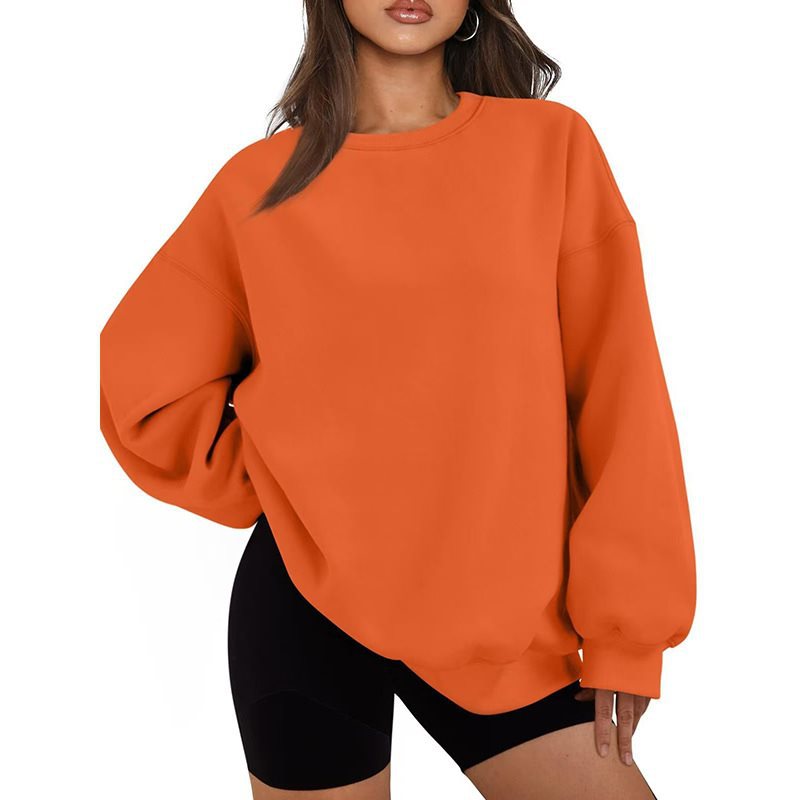 Women Oversized Sweatshirt with Round Neck, extra soft French Terry and dropped Shoulder Mune Fashion