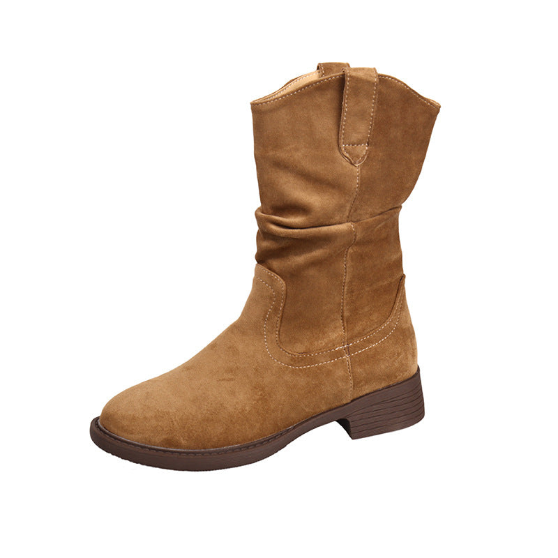Women Fashionable Suede Ankle Boots Mune Fashion
