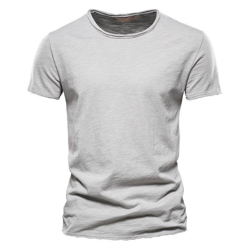 Men's lightweight cotton shirt with round neckline and slim fit Mune Fashion