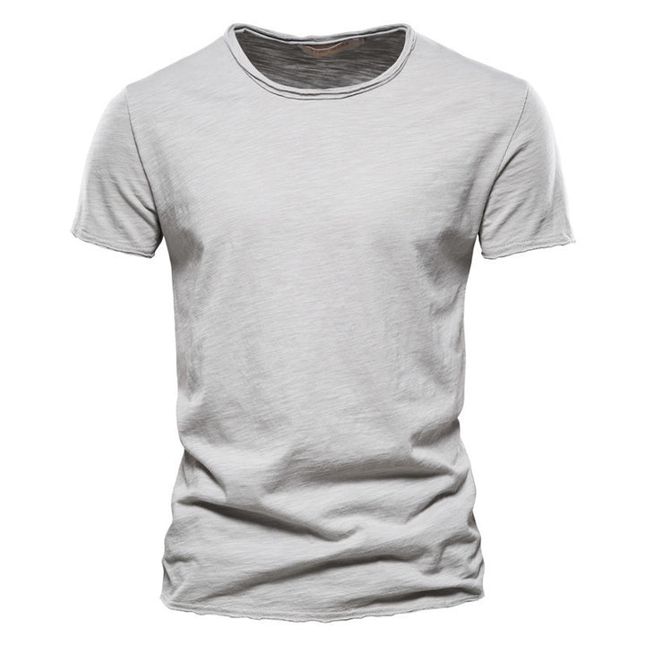 Men's lightweight cotton shirt with round neckline and slim fit Mune Fashion