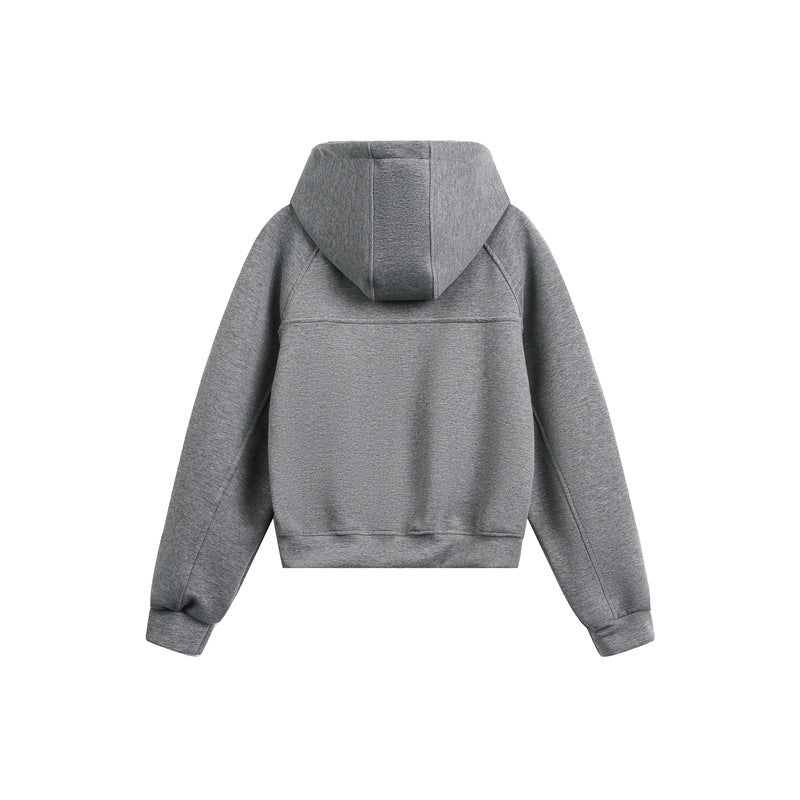 Unisex Hooded Sweat Jacket with Two-Way Zipper and Boxy Cut Mune Fashion