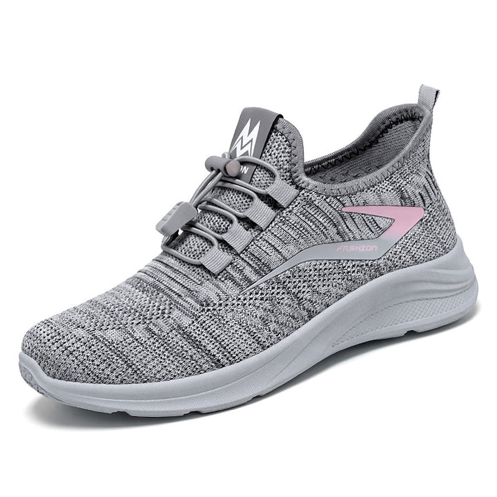Ladies' lightweight knit sneakers with quick closure, breathable sock construction and shock-absorbing EVA sole Mune Fashion