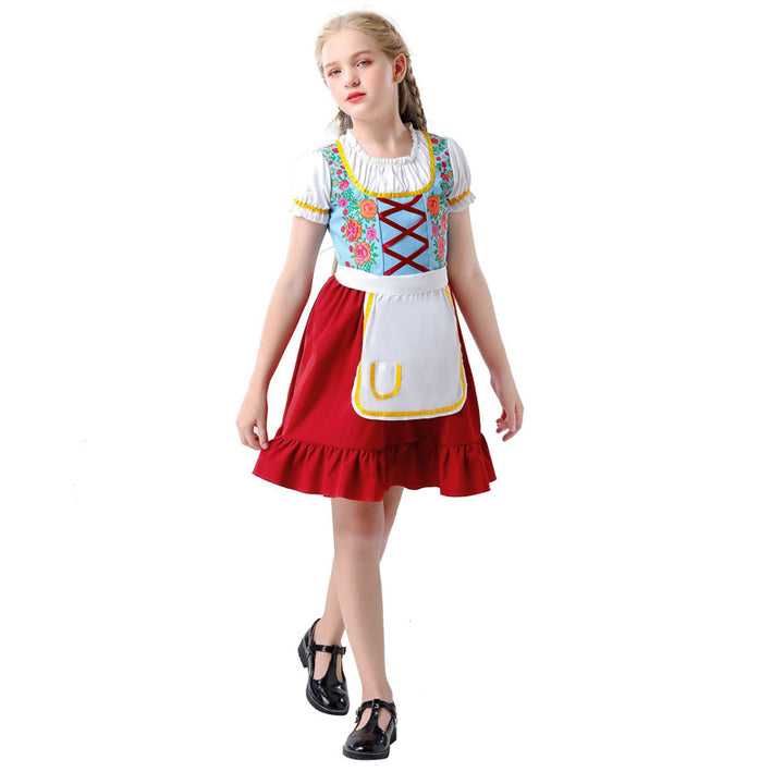 Ladies' traditional dirndl dress for children with apron and floral embroidery Mune Fashion