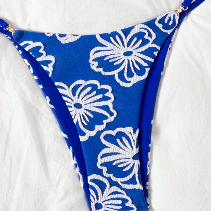 Women's triangle bikini with floral design and adjustable straps Mune Fashion