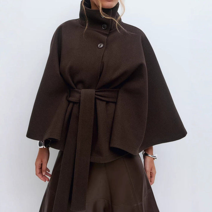 Women’S Wrap Jacket with Elegant Stand-Up Collar and Wide-Cut Sleeves Mune