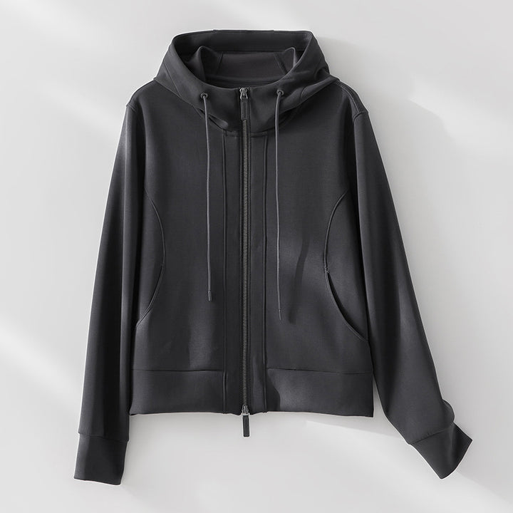 Women's Hooded Performance Zip Jacket with Zipper and Side Pockets Mune Fashion
