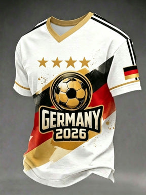 Unisex v-neck retro style jersey with Uruguay crest and flag patches Mune Fashion