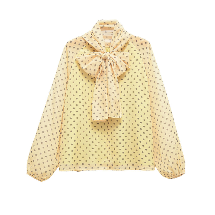 Women Chiffon blouse with bow collar and balloon sleeves Mune Fashion