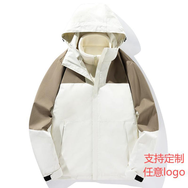 Men's two-layer softshell trekking jacket with fixed integrated hood and fleece-lined collar Mune Fashion