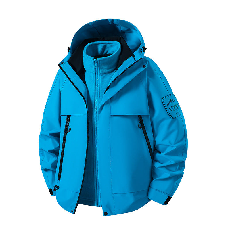 Men's multifunctional waterproof softshell rain jacket with removable fleece inner jacket Mune Fashion