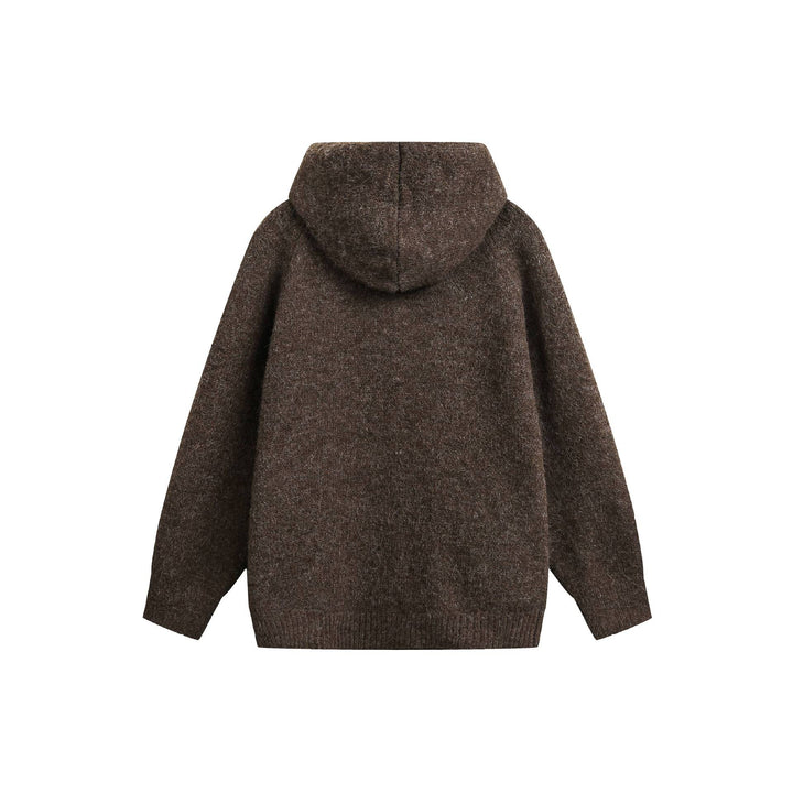 Women's Wool Blend Cape Cardigan with Hood, Button Placket and Raglan Sleeves Mune Fashion