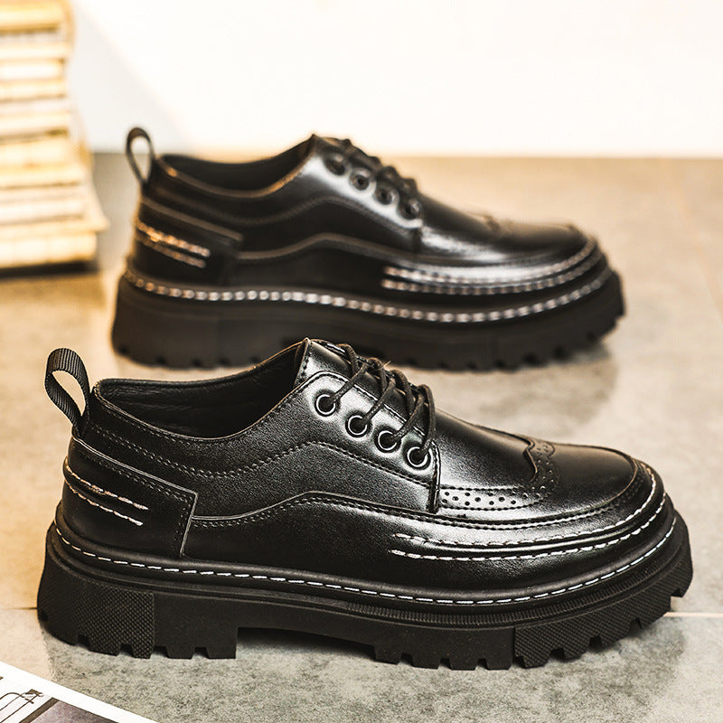 Men's platform derby shoes with brogue details and profiled rubber sole Mune Fashion