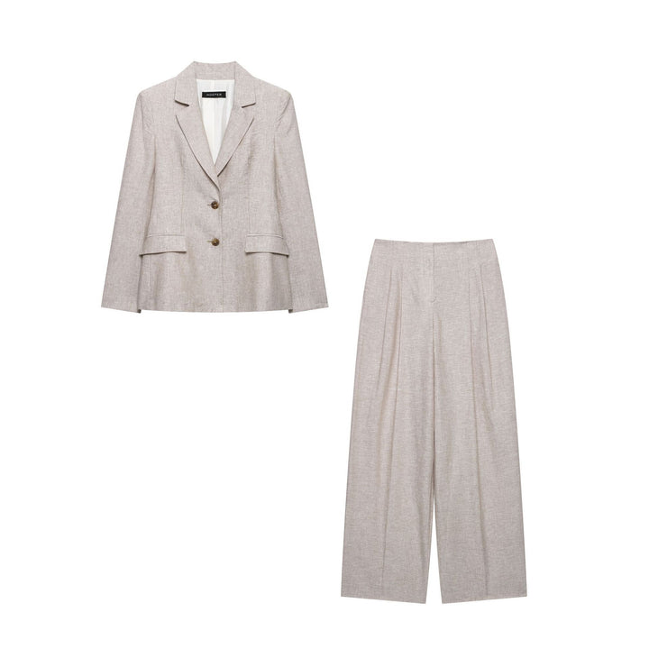 Women High-Waisted Culotte Palazzo Pants with Crease and Wide Leg Mune Fashion