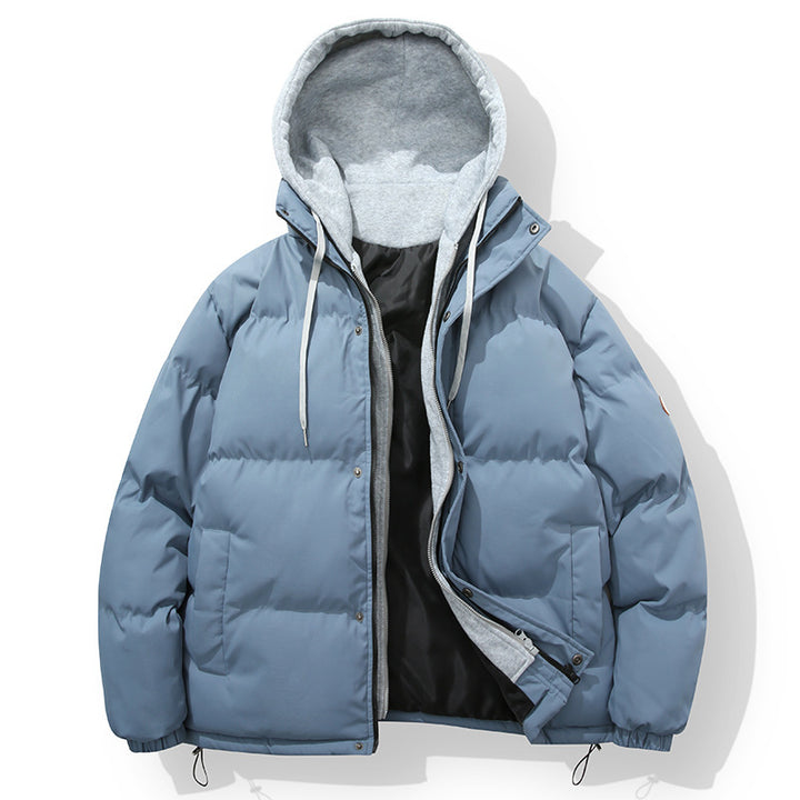 Men's padded quilted jacket with integrated hoodie inner layer and windproof outer layer Mune Fashion