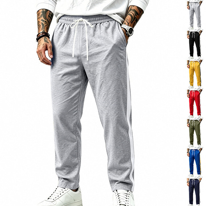 Men's jogging pants with side contrast stripes, elastic waistband, and drawstring Mune Fashion
